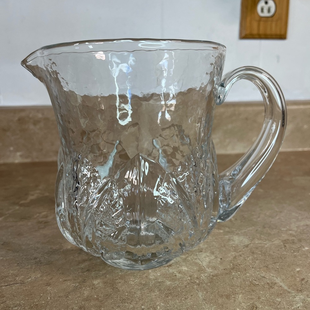Clear Glass Leaf pitcher or Jug